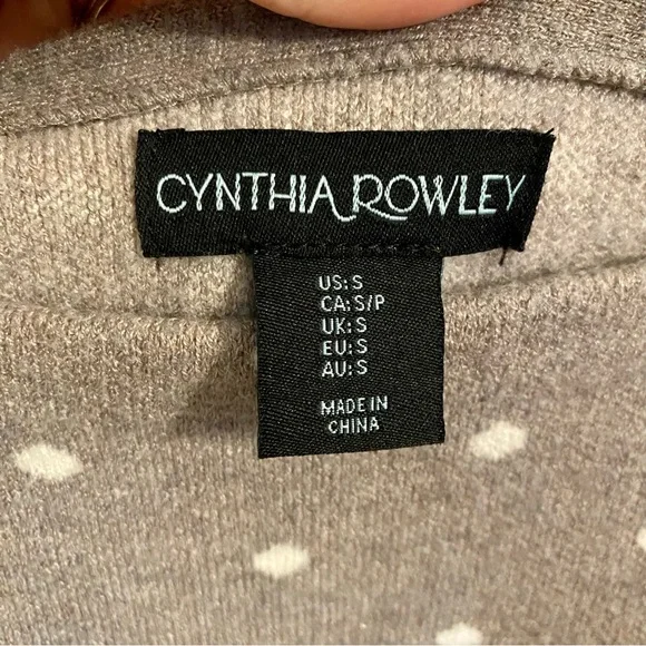 Cynthia Rowley gray polka dot sweater S - Picture 3 of 6